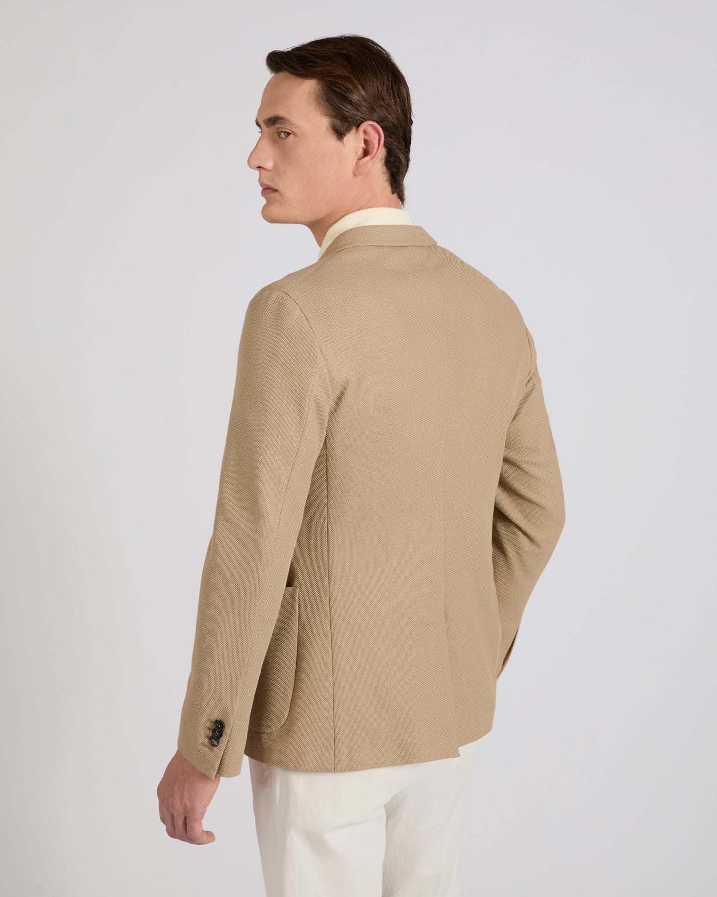 Slim fit English-rib knit jersey jacket