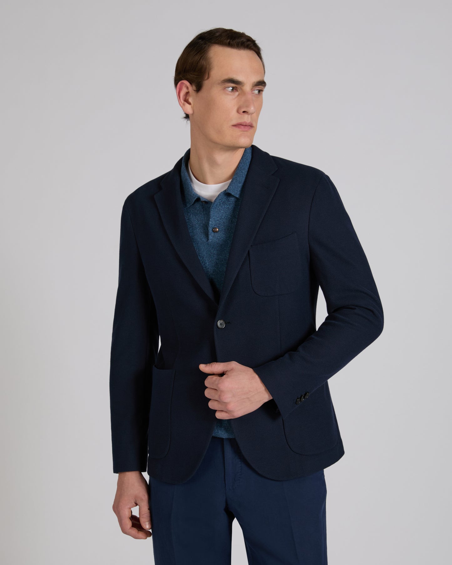 Slim fit English-rib knit jersey jacket