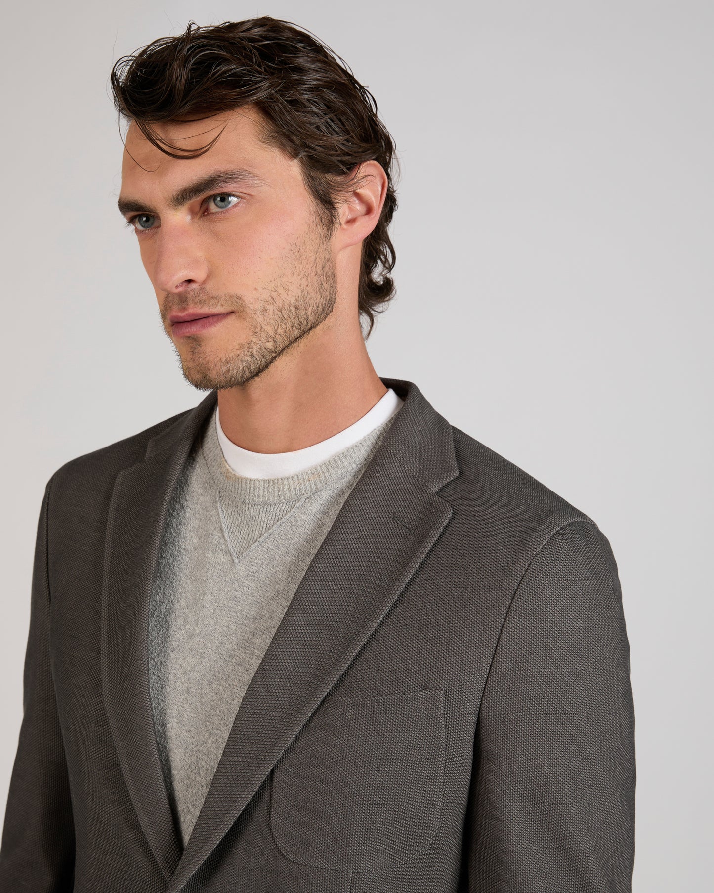 Slim fit English-rib knit jersey jacket