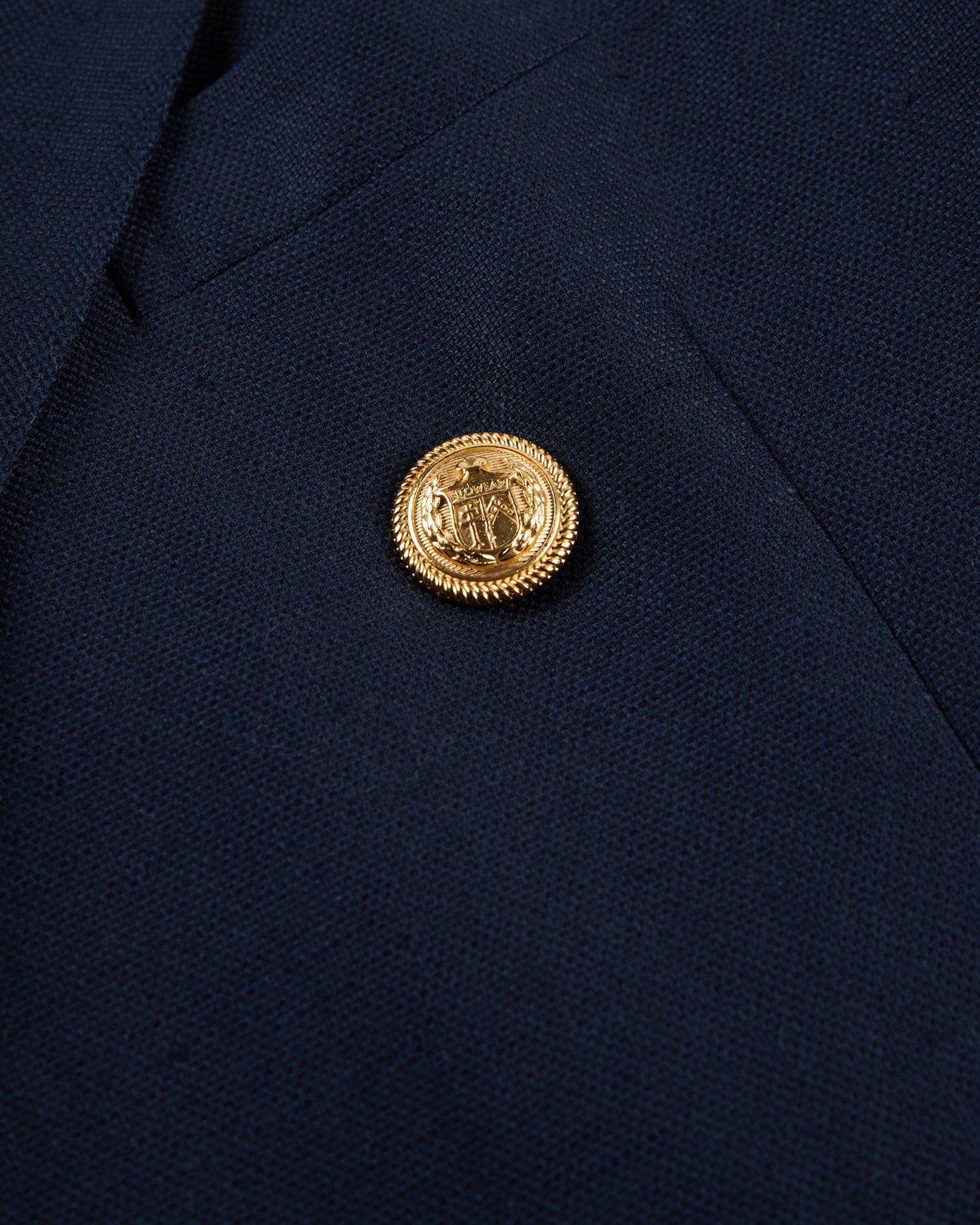 Regular fit stretch cotton and linen panama double-breasted jacket