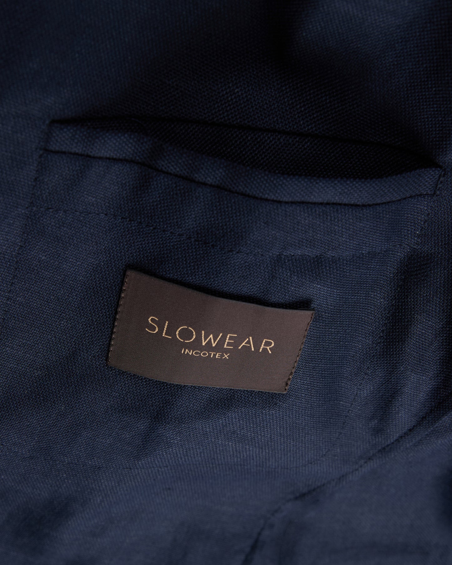 Regular fit stretch cotton and linen panama double-breasted jacket