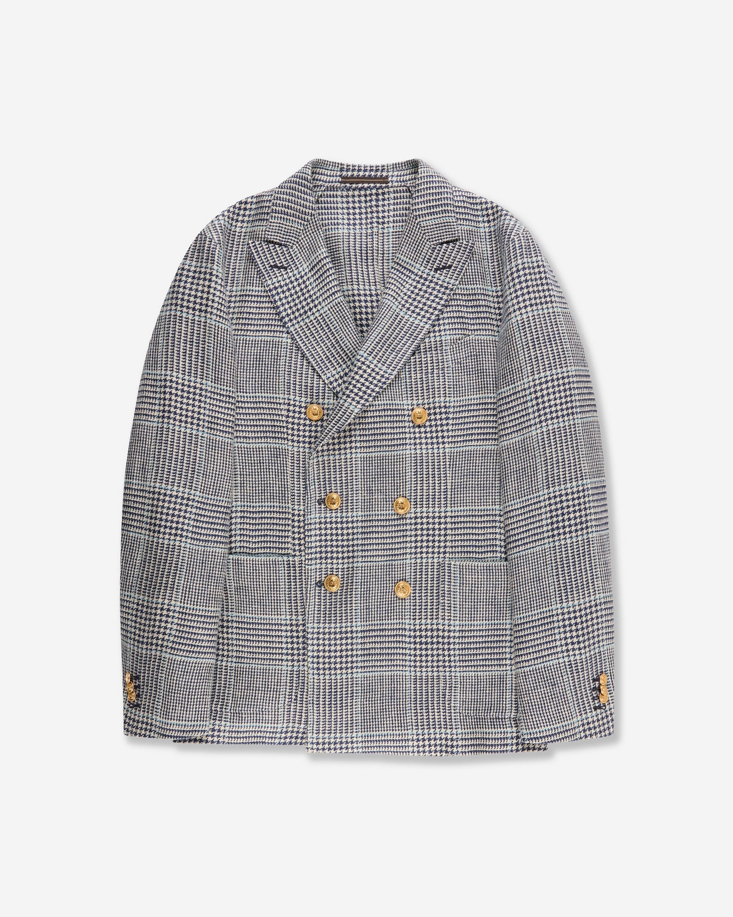 Doppiopetto regular fit in lino e seta