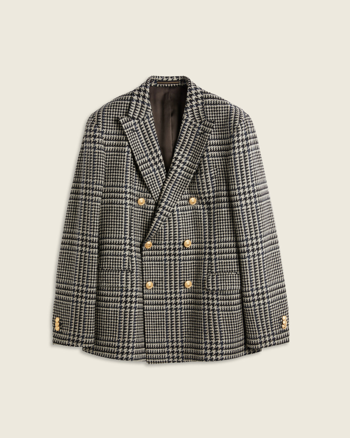 Veste coupe droite croisée en laine et cachemire PrincedeGalles