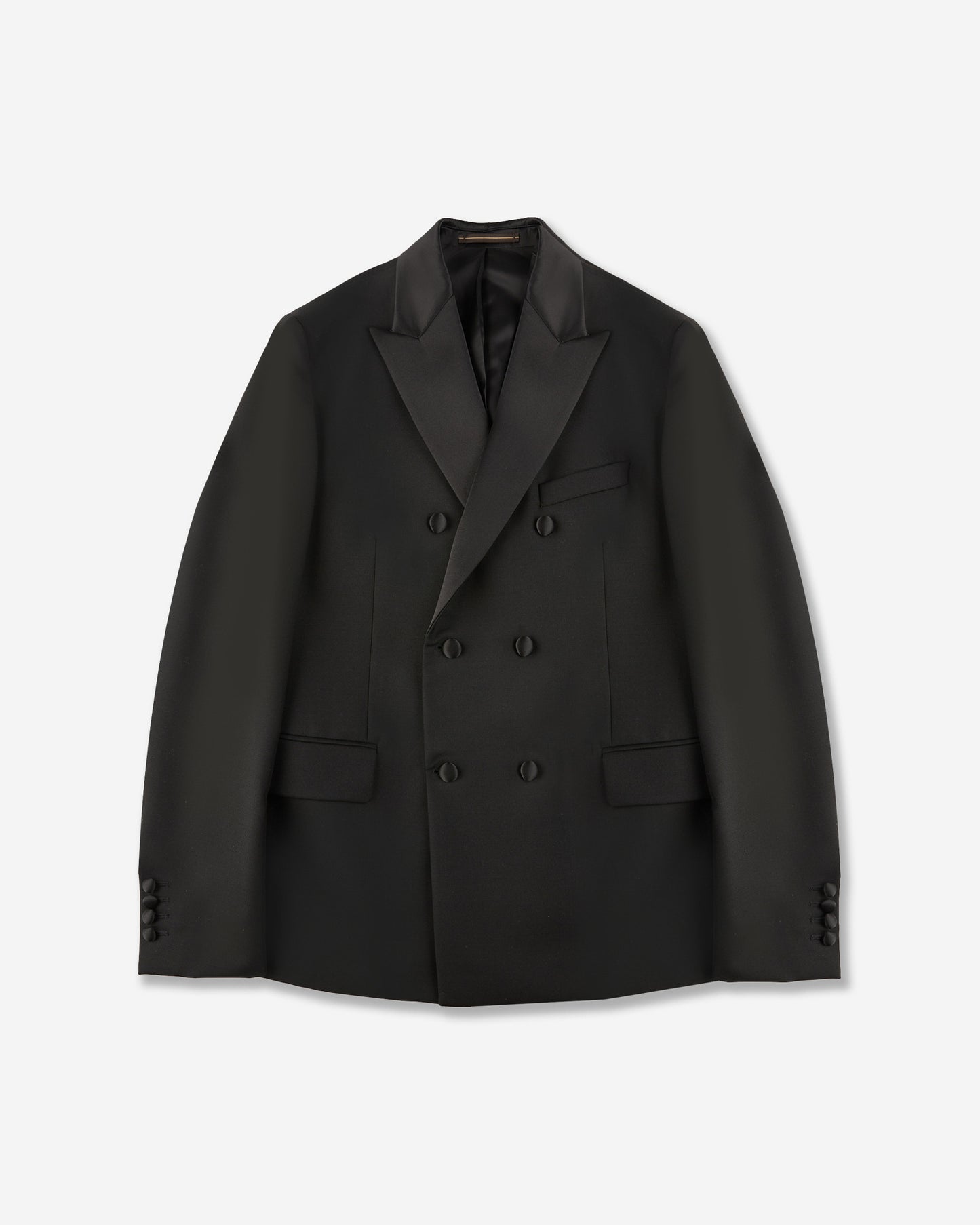 Giacca doppiopetto in twill di lana e Mohair