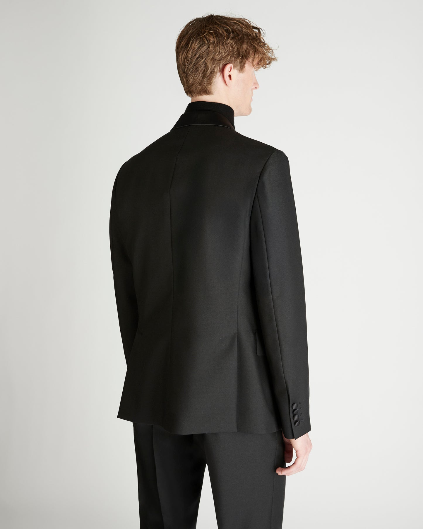 Giacca doppiopetto in twill di lana e Mohair