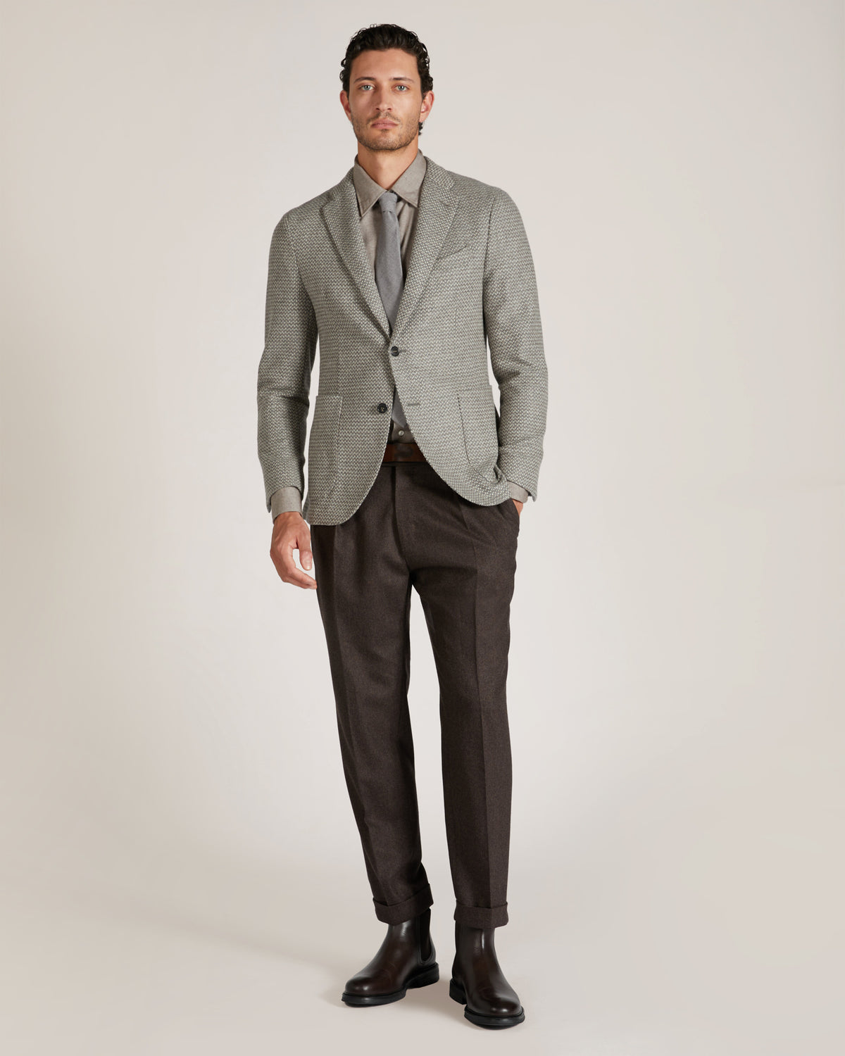 Slim-Fit Sakko aus Wolle und Kaschmir