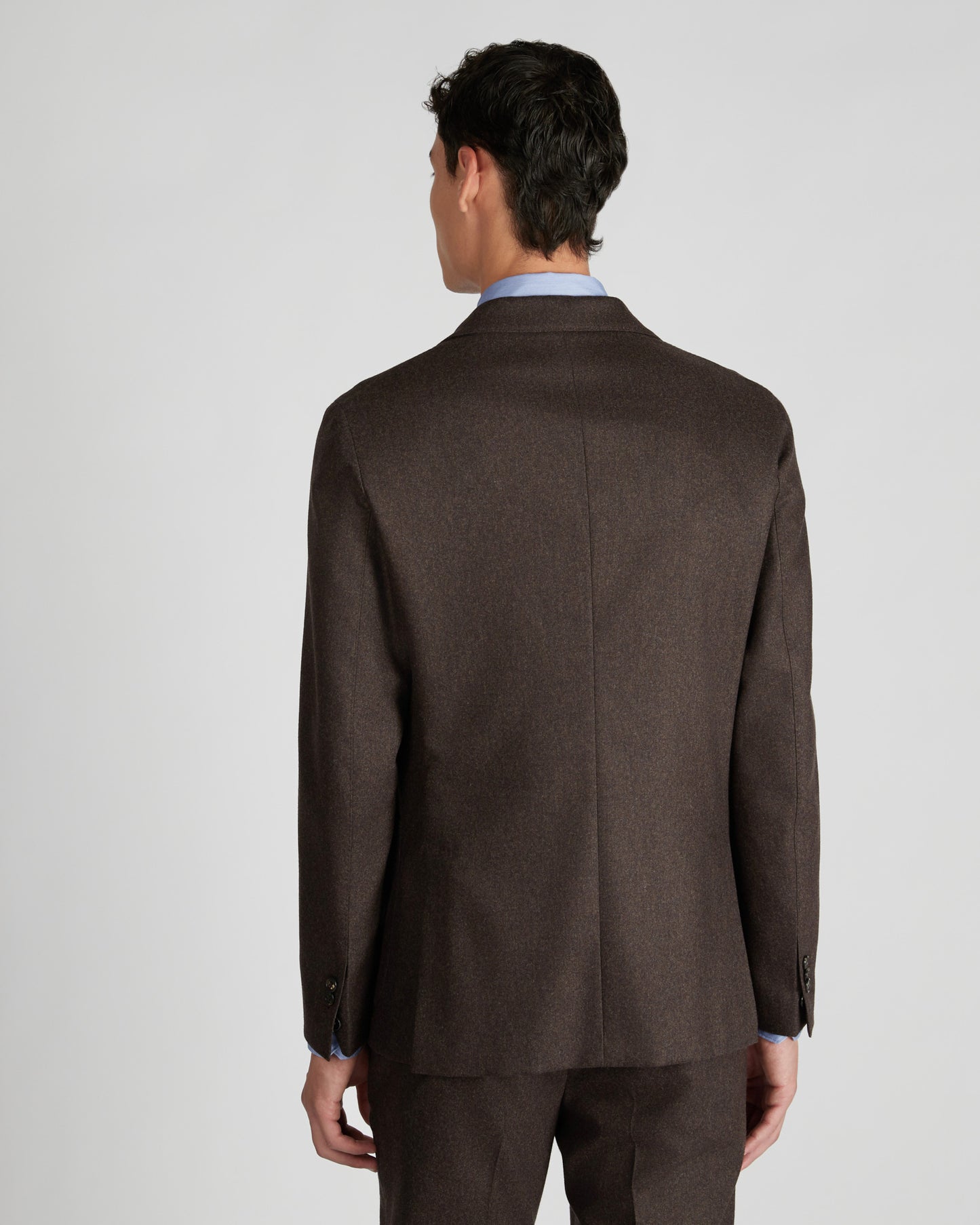 Slim fit wool and cashmere flannel jacket