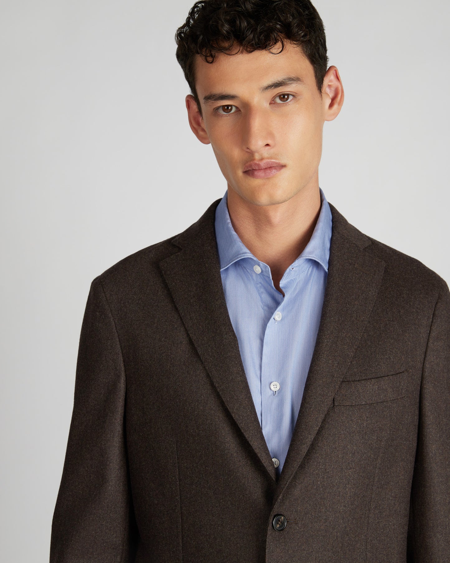 Slim fit wool and cashmere flannel jacket