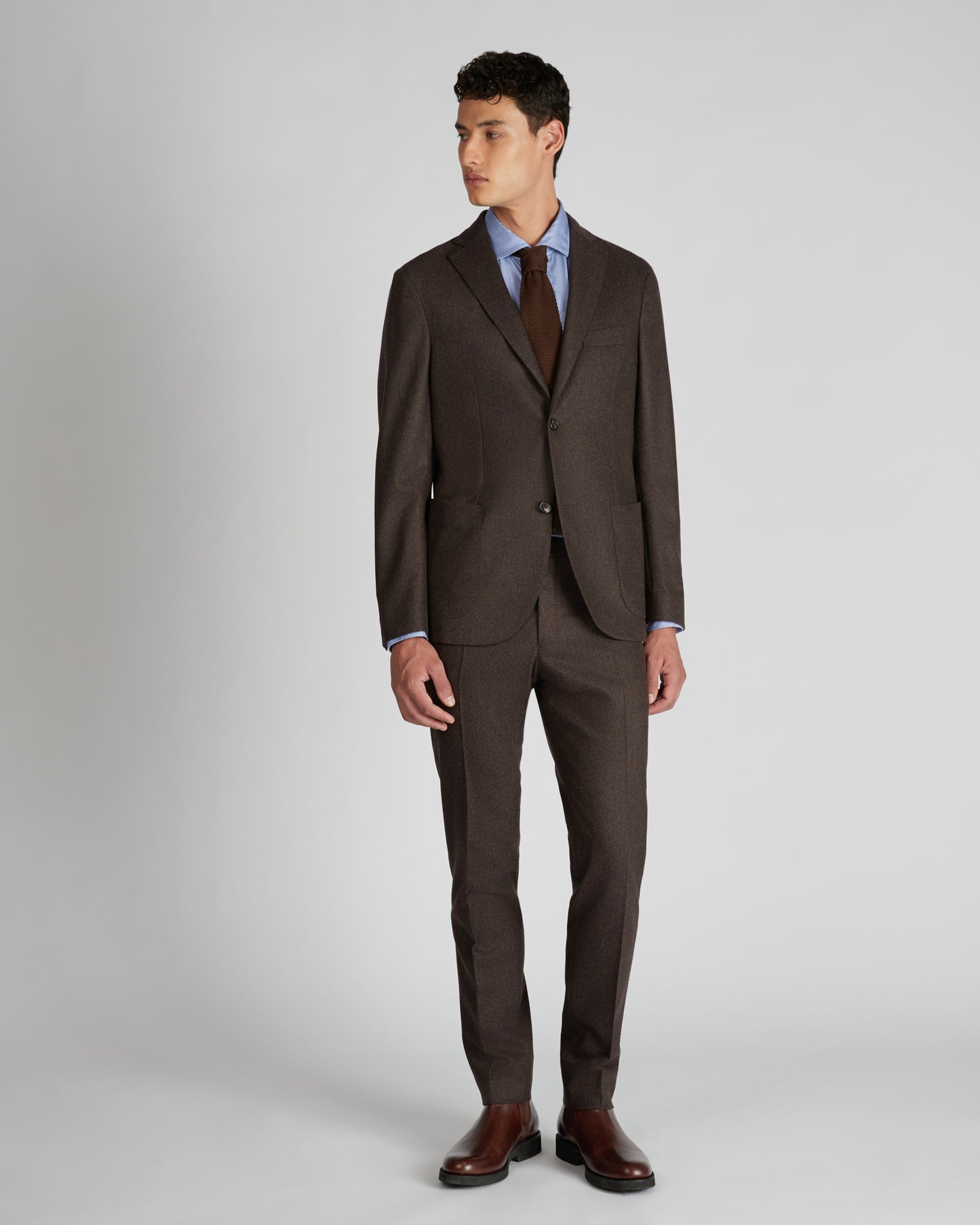 Slim fit wool and cashmere flannel jacket