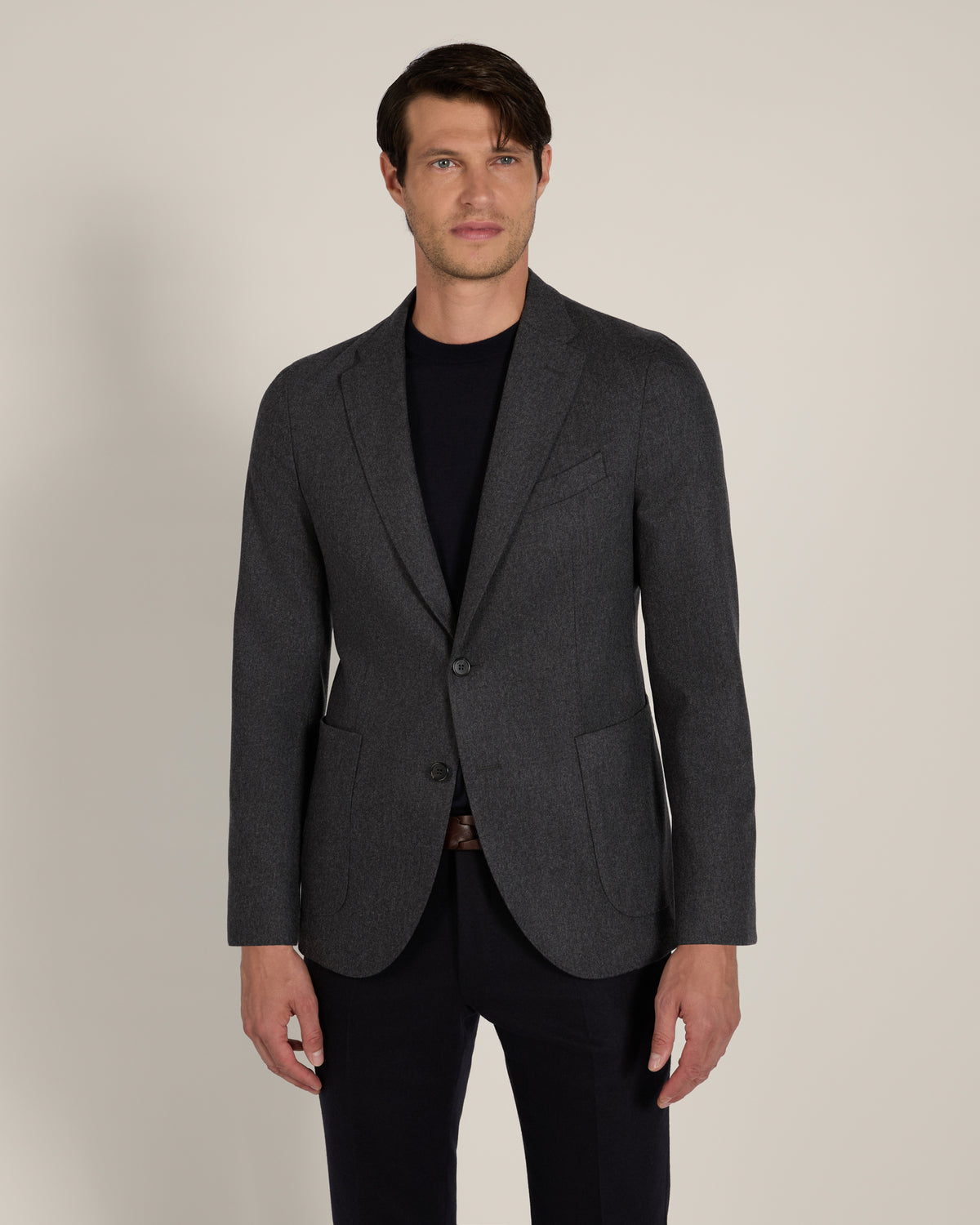 Jacke Slim Fit aus Woll- und Kaschmirflanell