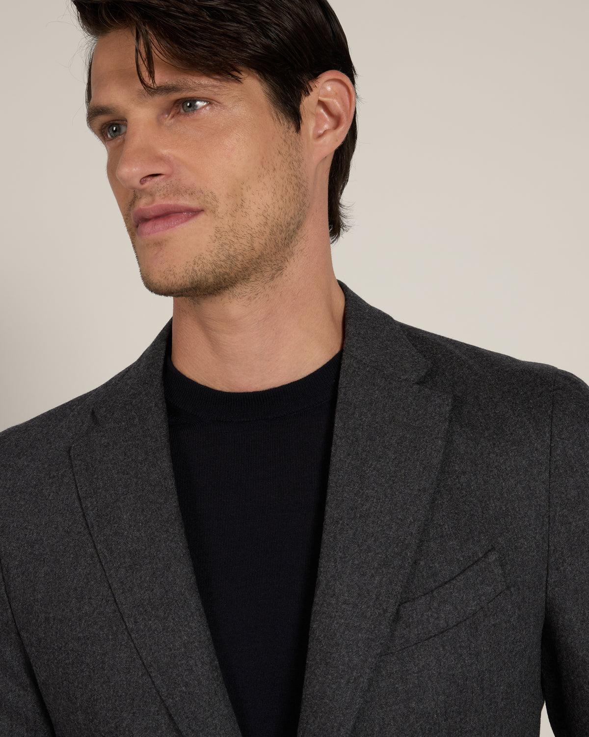 Jacke Slim Fit aus Woll- und Kaschmirflanell