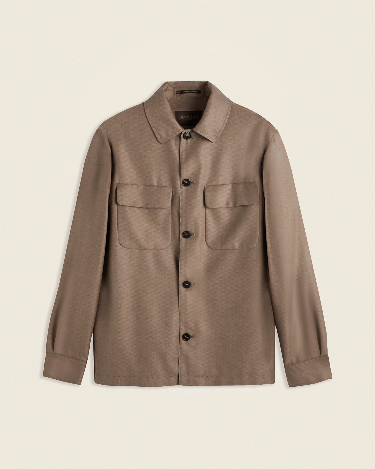Overshirt in twill di lana e seta