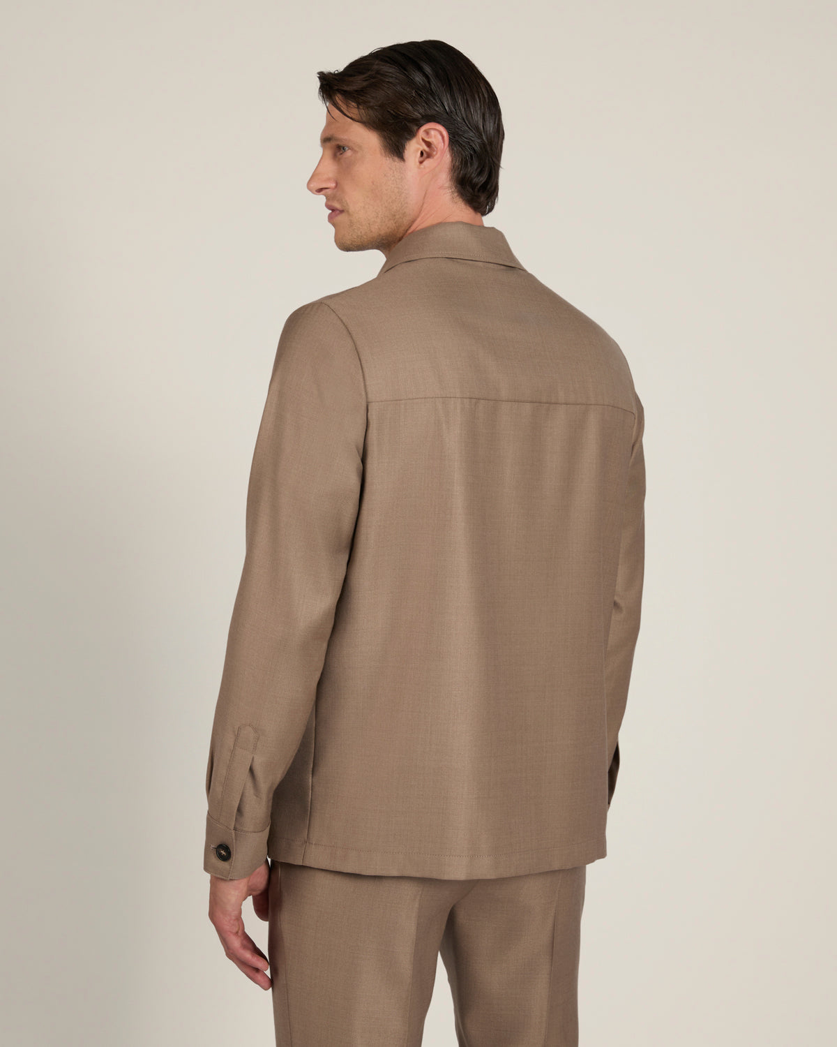 Overshirt in twill di lana e seta