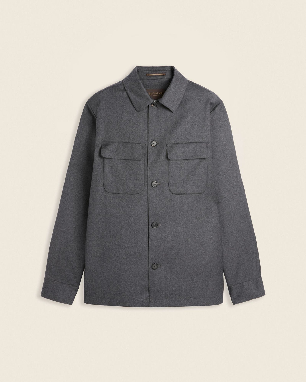 Incotex - Wool flannel overshirt - dark grey