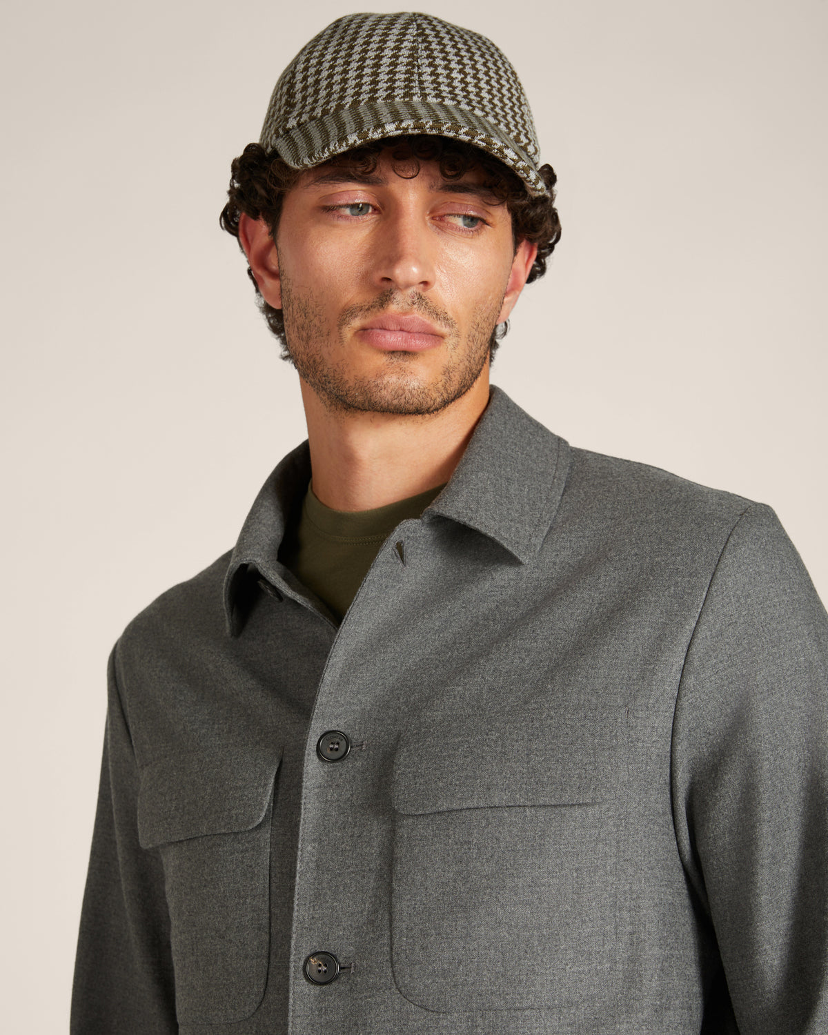 Overshirt aus Bi-Stretch-Wollflanell