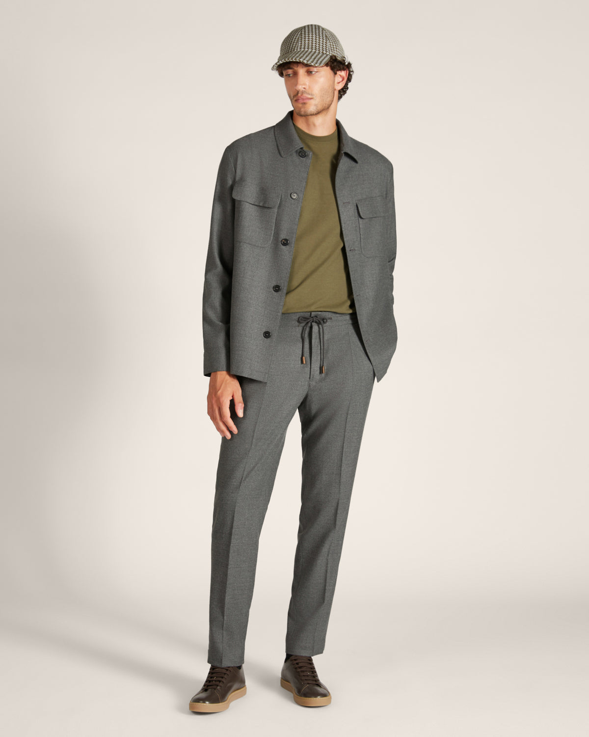 Overshirt aus Bi-Stretch-Wollflanell