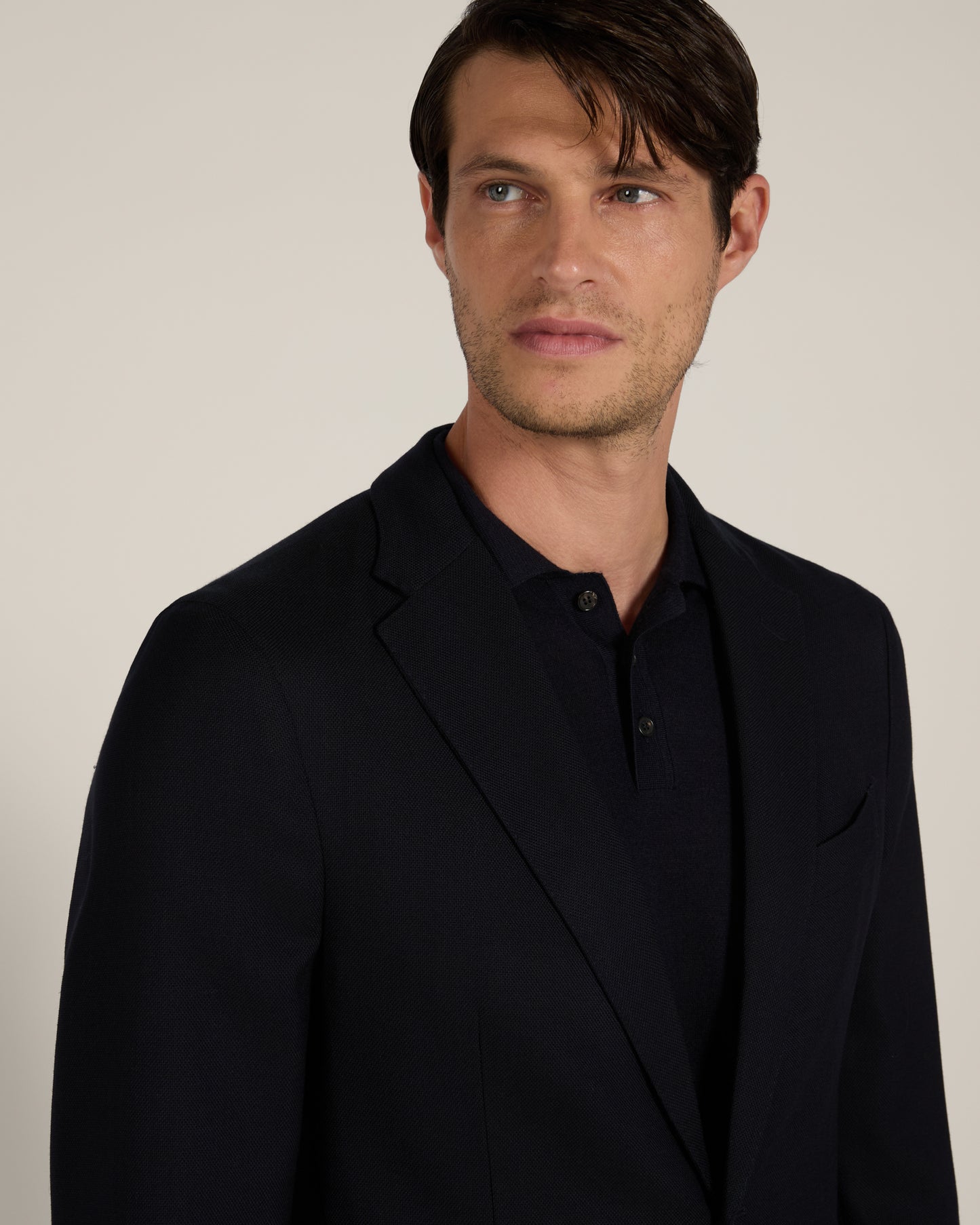 Blazer slim fit in hopsack di lana stretch