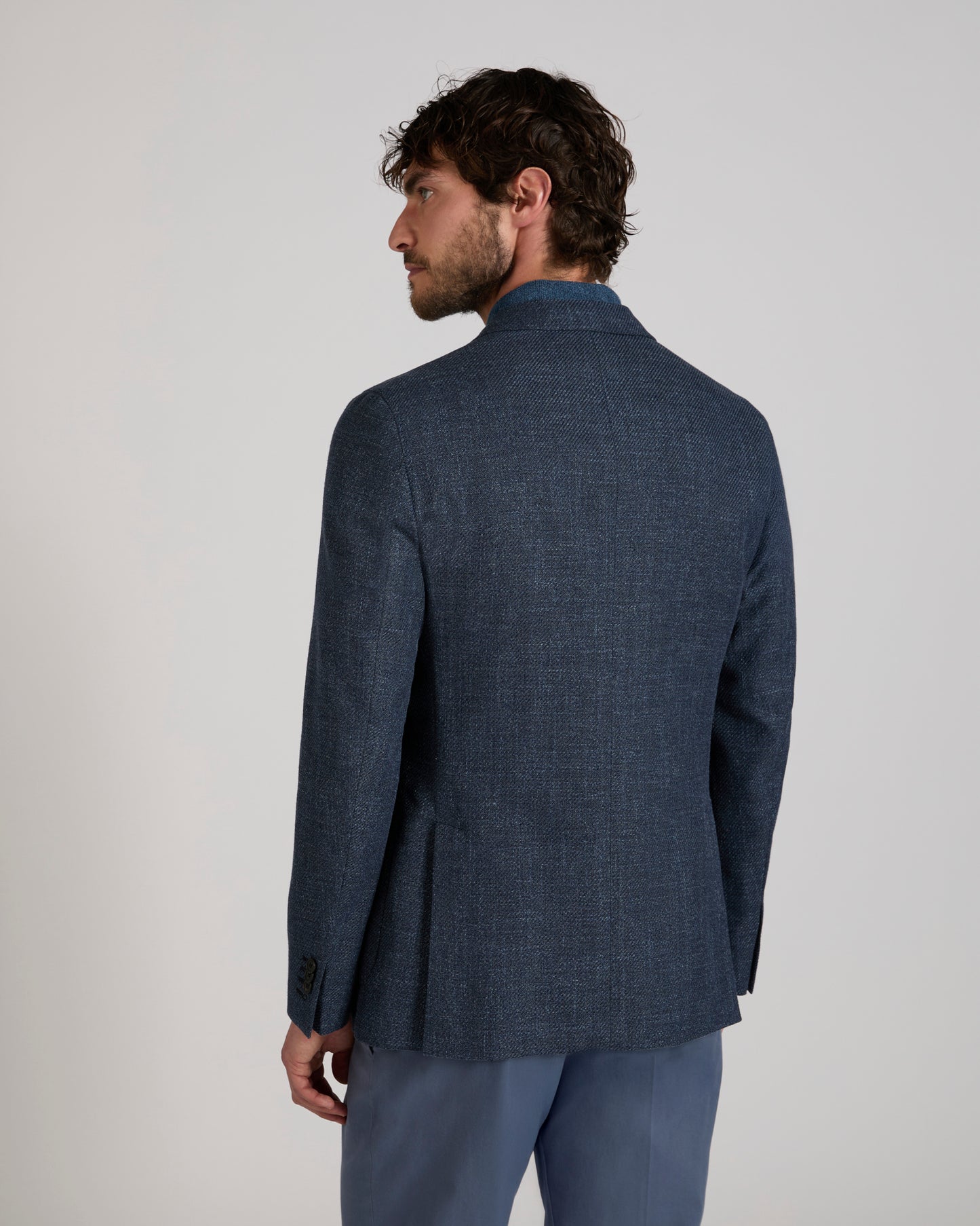 Slim fit mélange effect cotton jacket