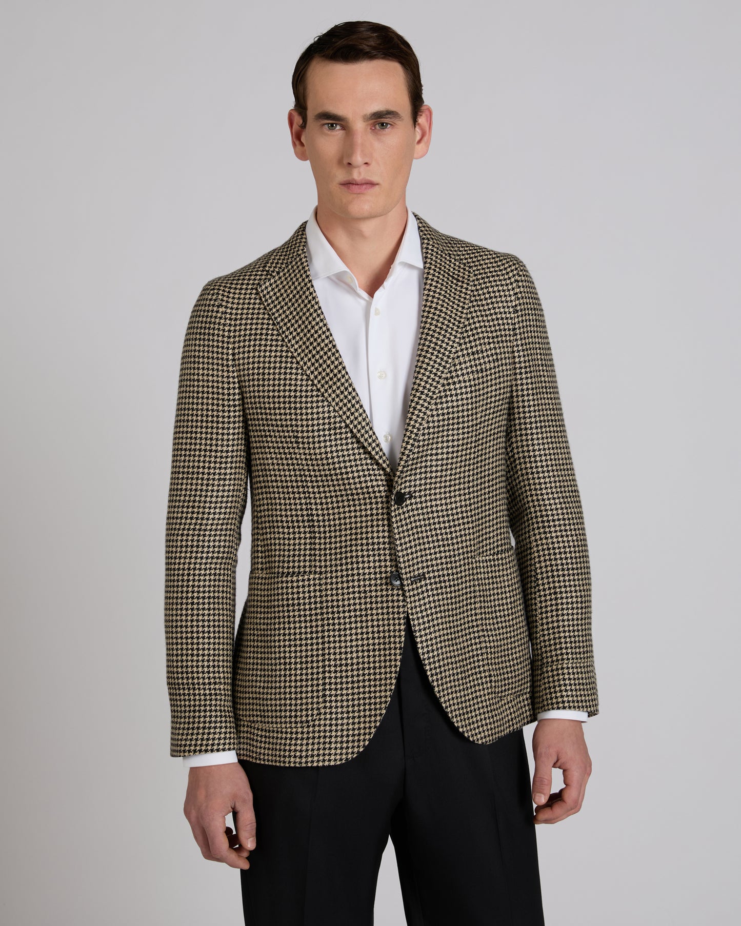 Slim fit linen and silk jacket