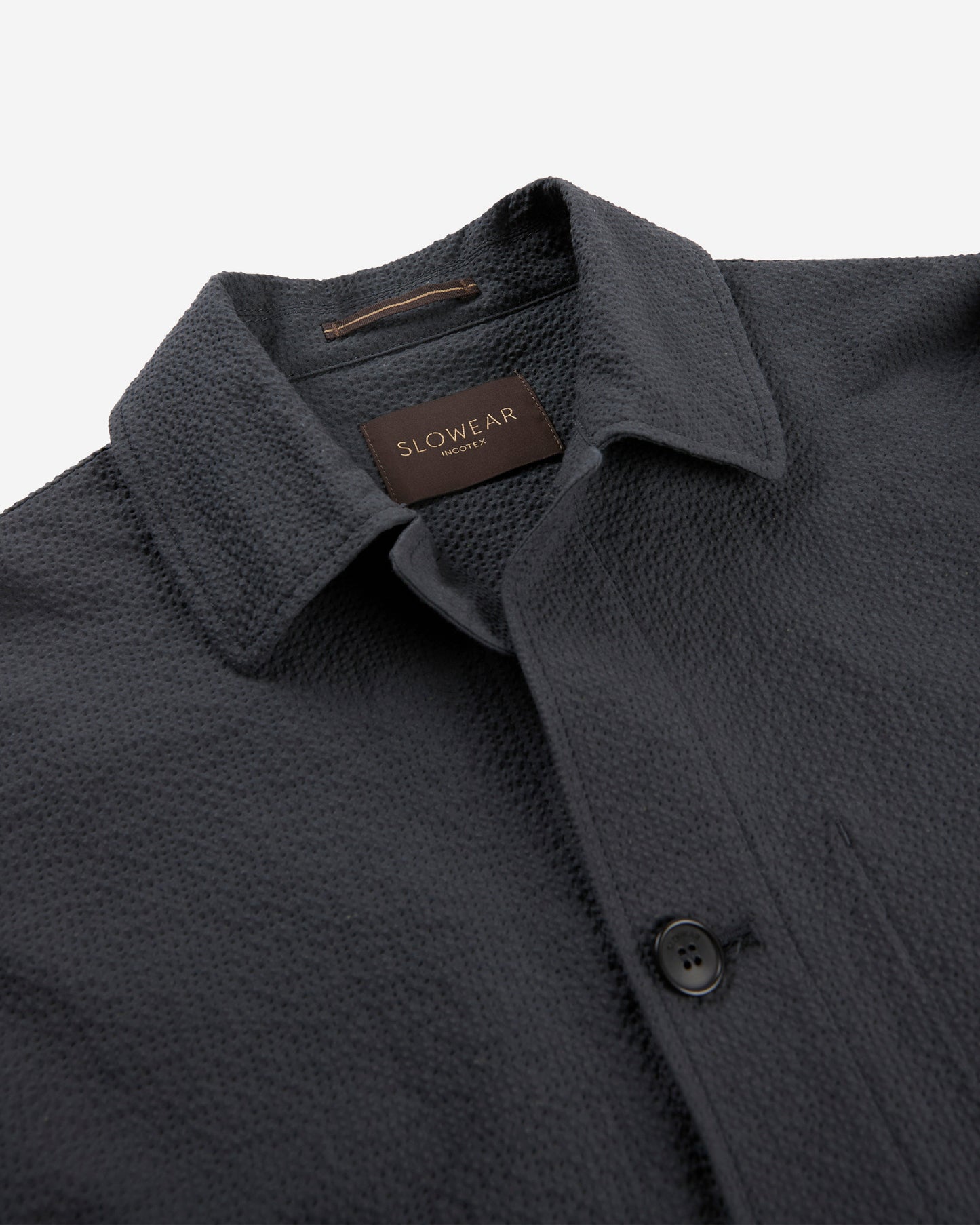 Stretch cotton and silk seersucker blouson jacket