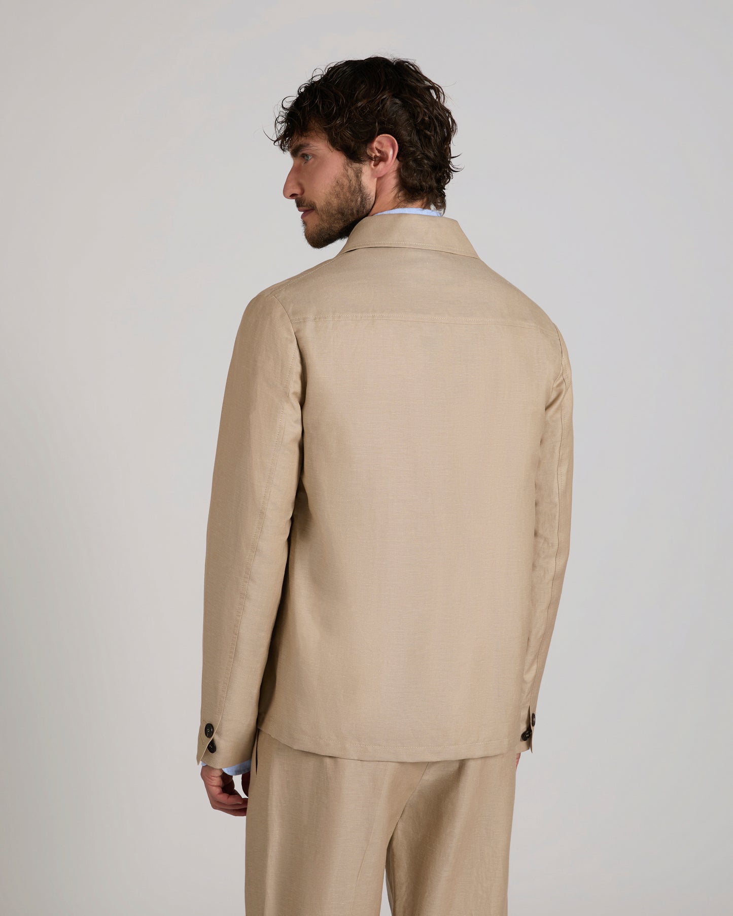 Wool and linen blouson jacket