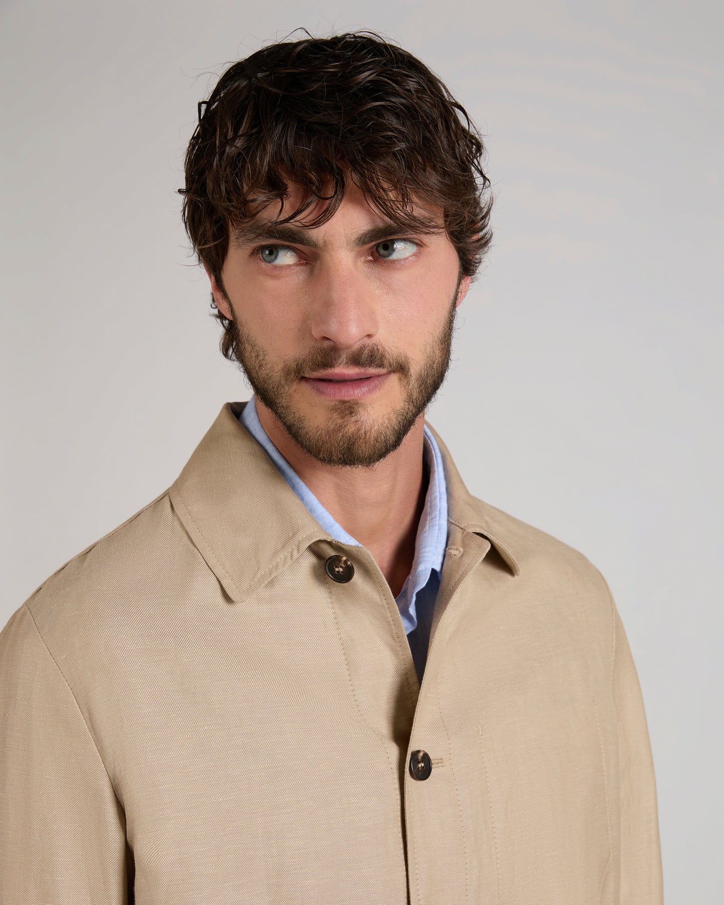 Wool and linen blouson jacket