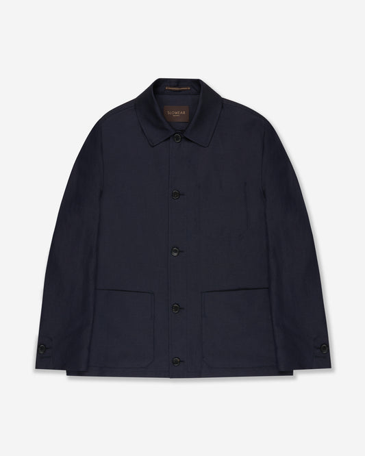 Wool and linen blouson jacket