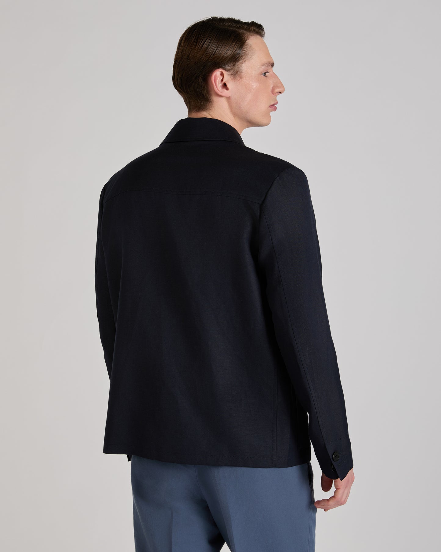 Wool and linen blouson jacket