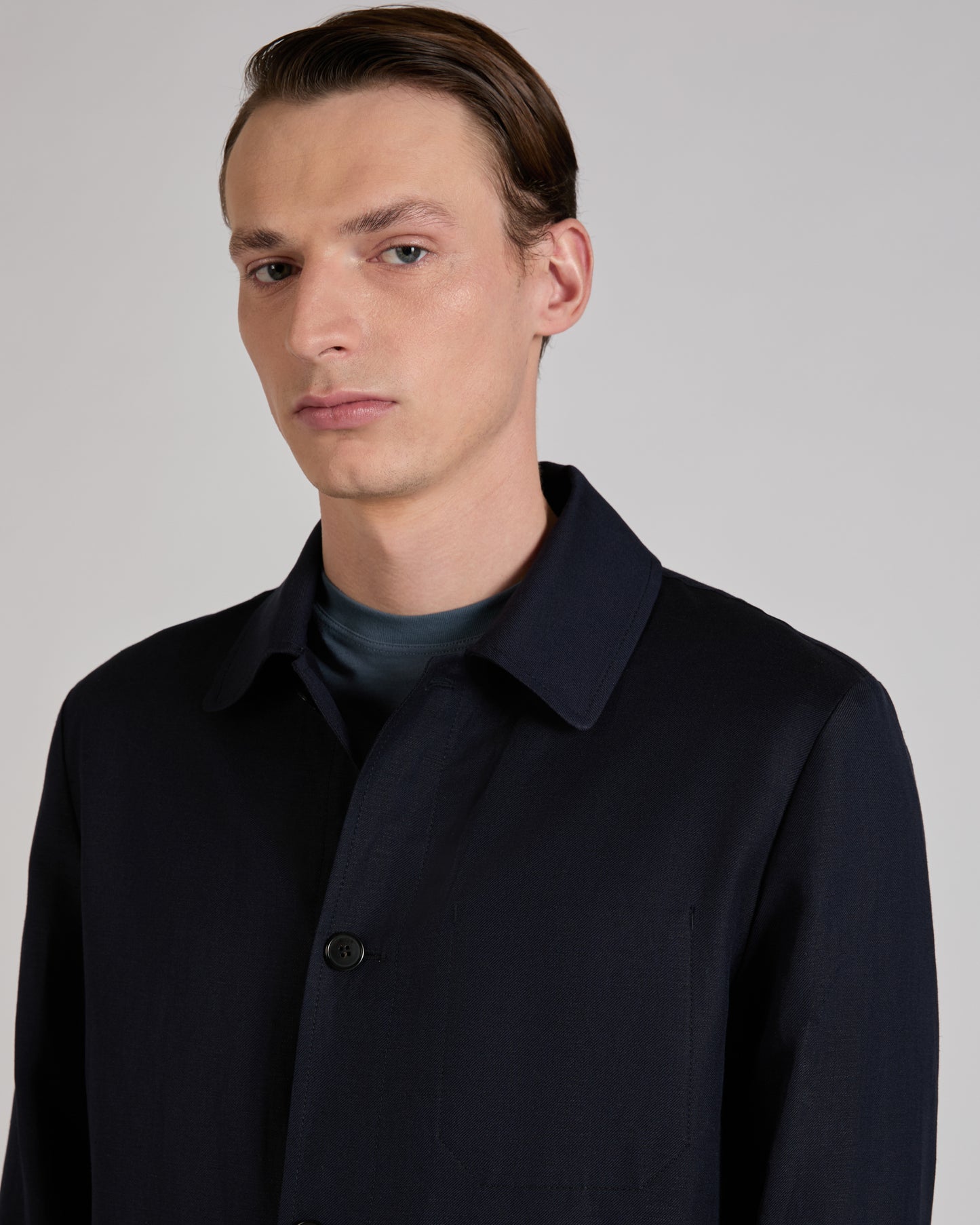 Wool and linen blouson jacket