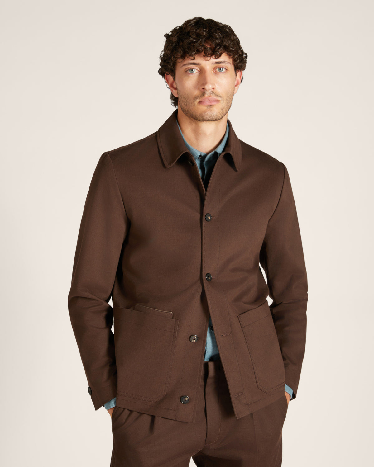 Chore-Jacke aus Baumwoll-Kaschmir-Gabardine