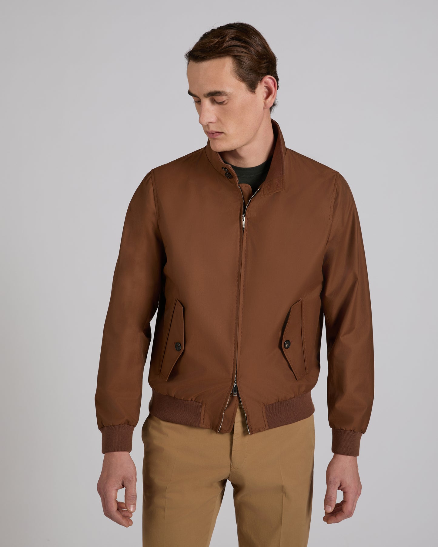 Water-repellent cotton and nylon blouson jacket