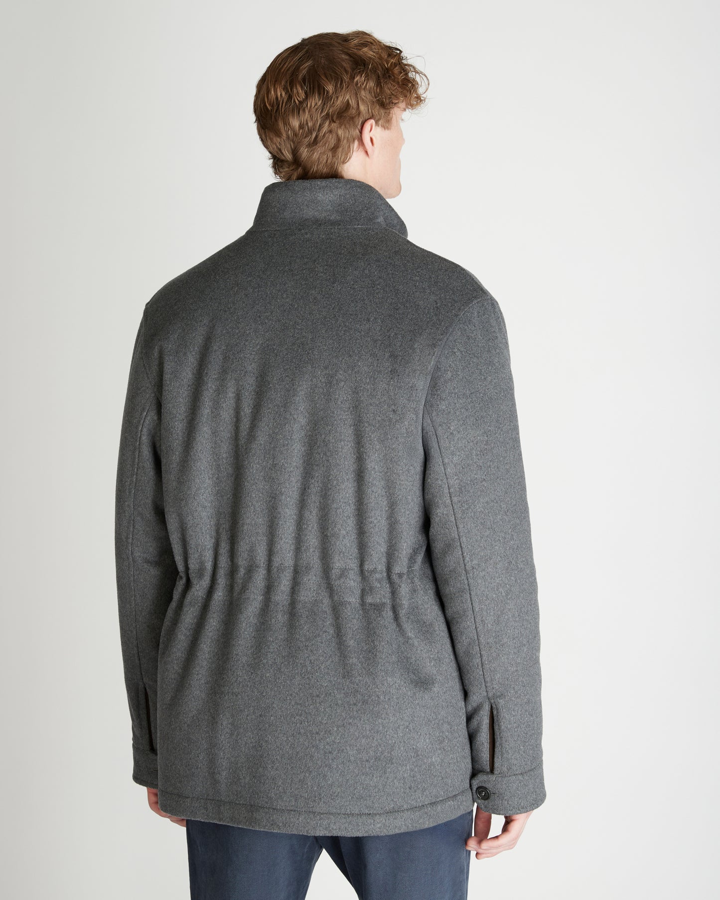 Car coat in panno di lana e cashmere