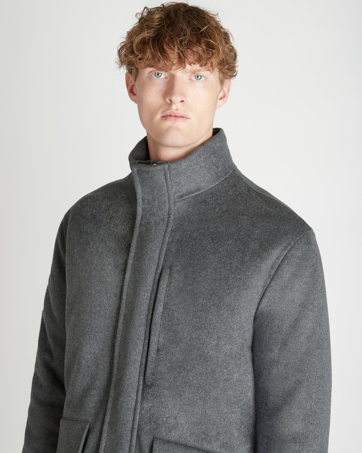 Car coat in panno di lana e cashmere