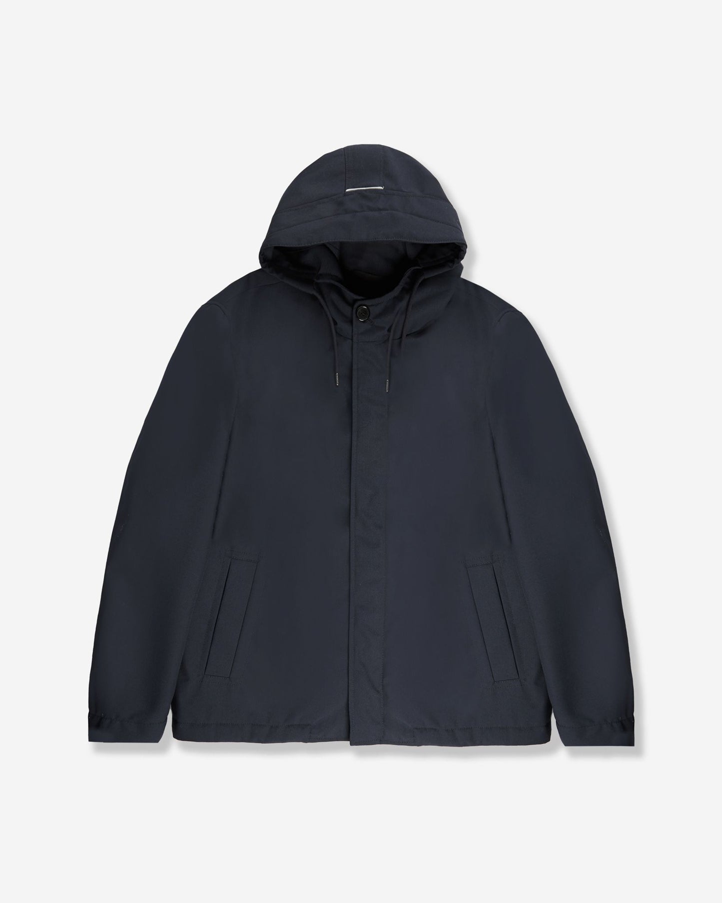 Technical fabric hooded jacket