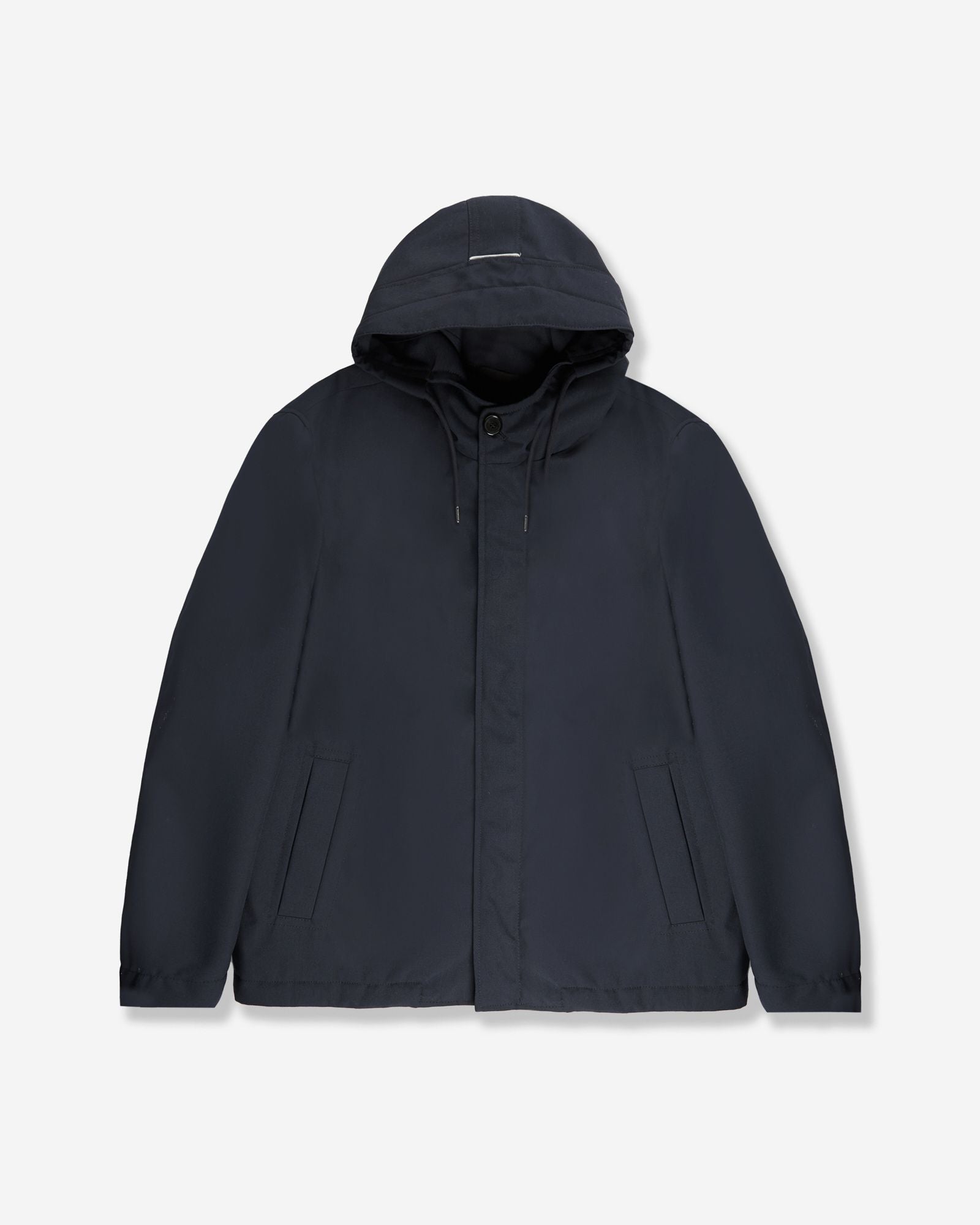 Technical fabric hooded jacket