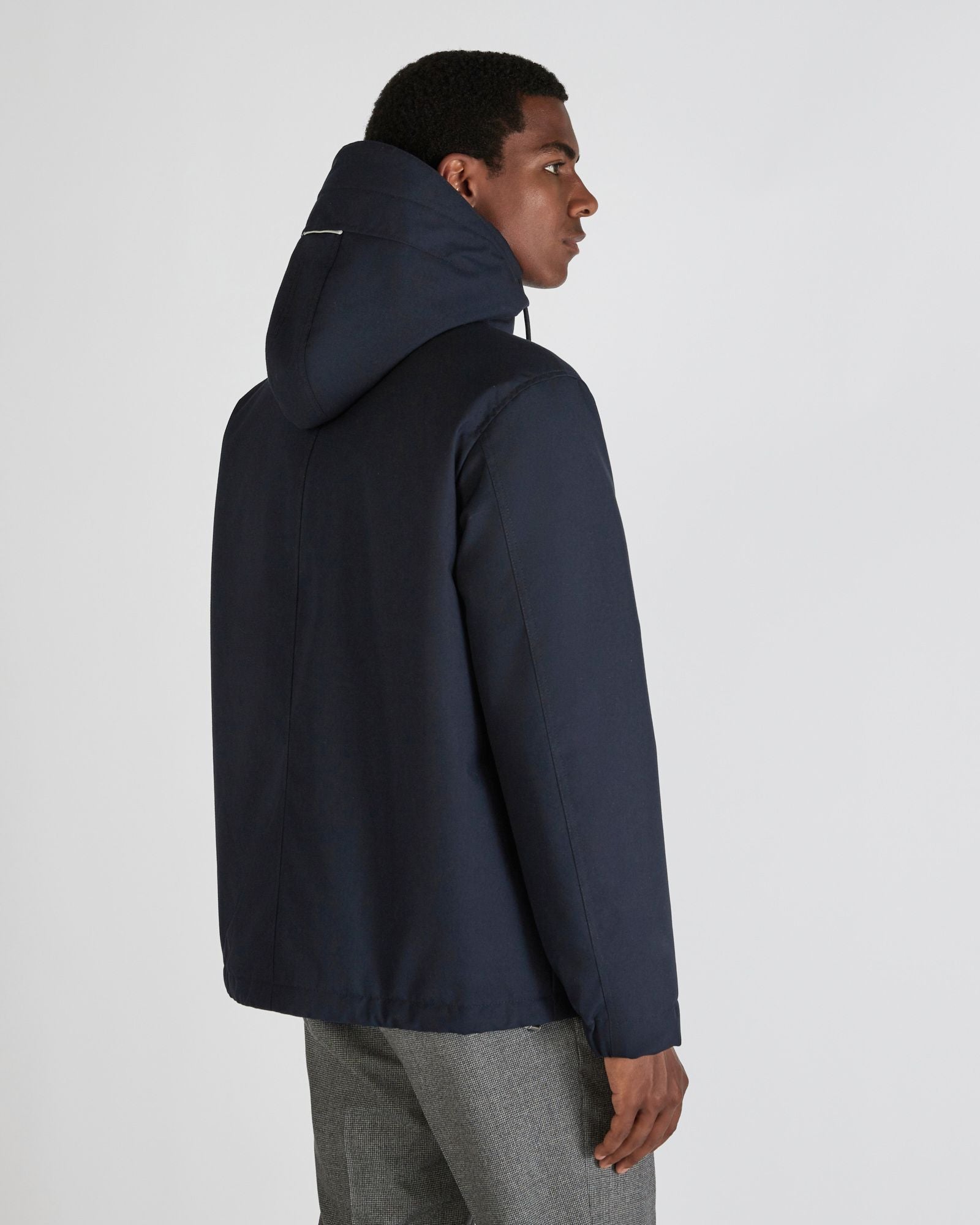 Montedoro - Technical fabric hooded jacket - dark blue – Slowear