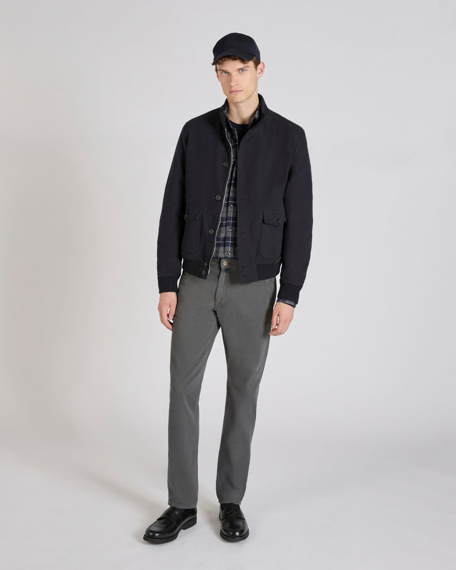 Montedoro - Moleskin bomber jacket - dark blue – Slowear
