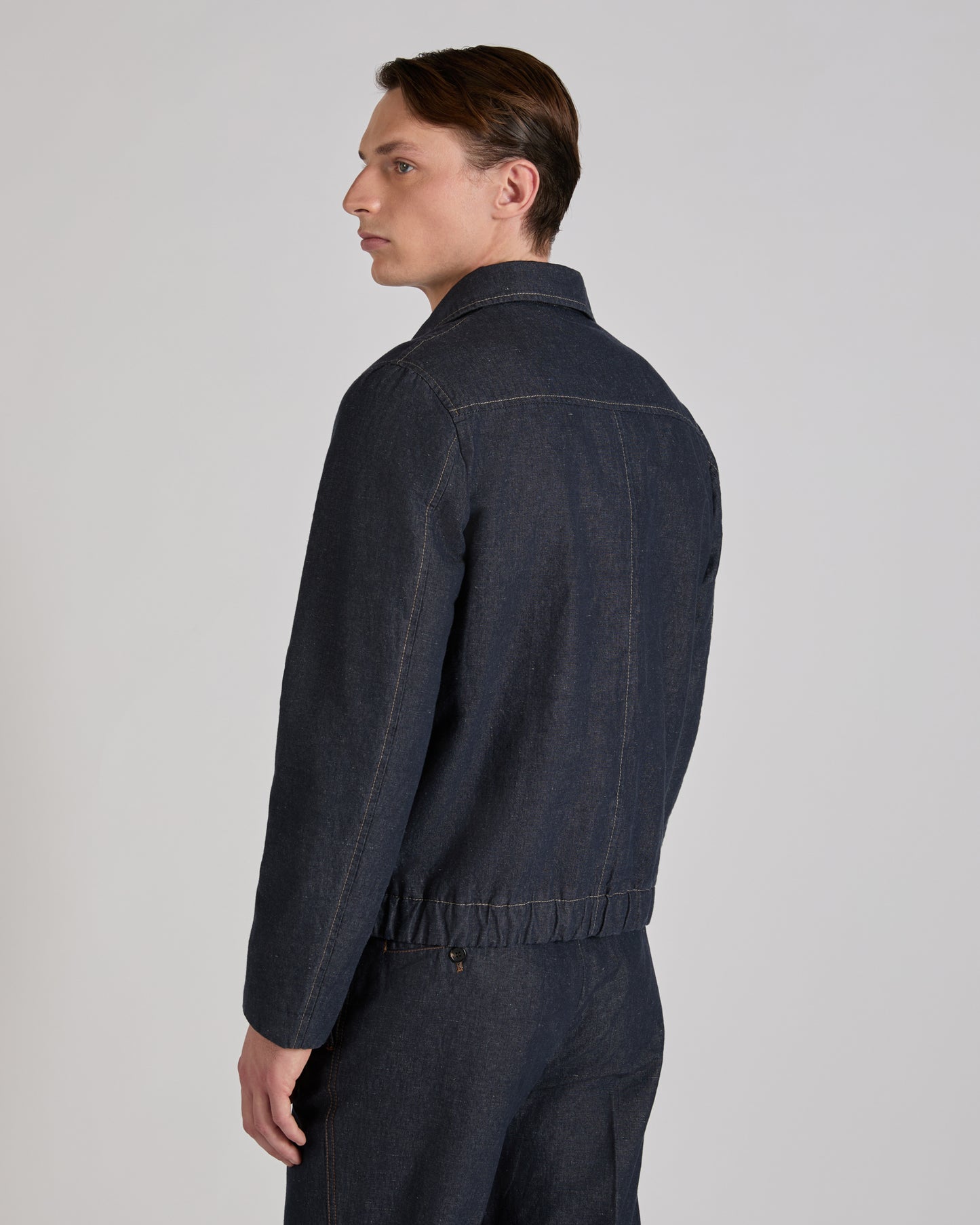 Stretch cotton and linen Primo bomber jacket