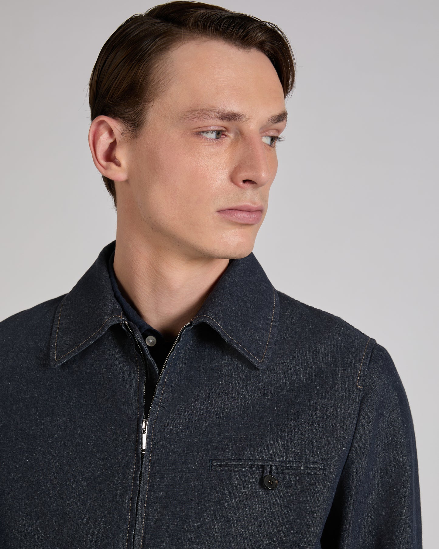 Stretch cotton and linen Primo bomber jacket