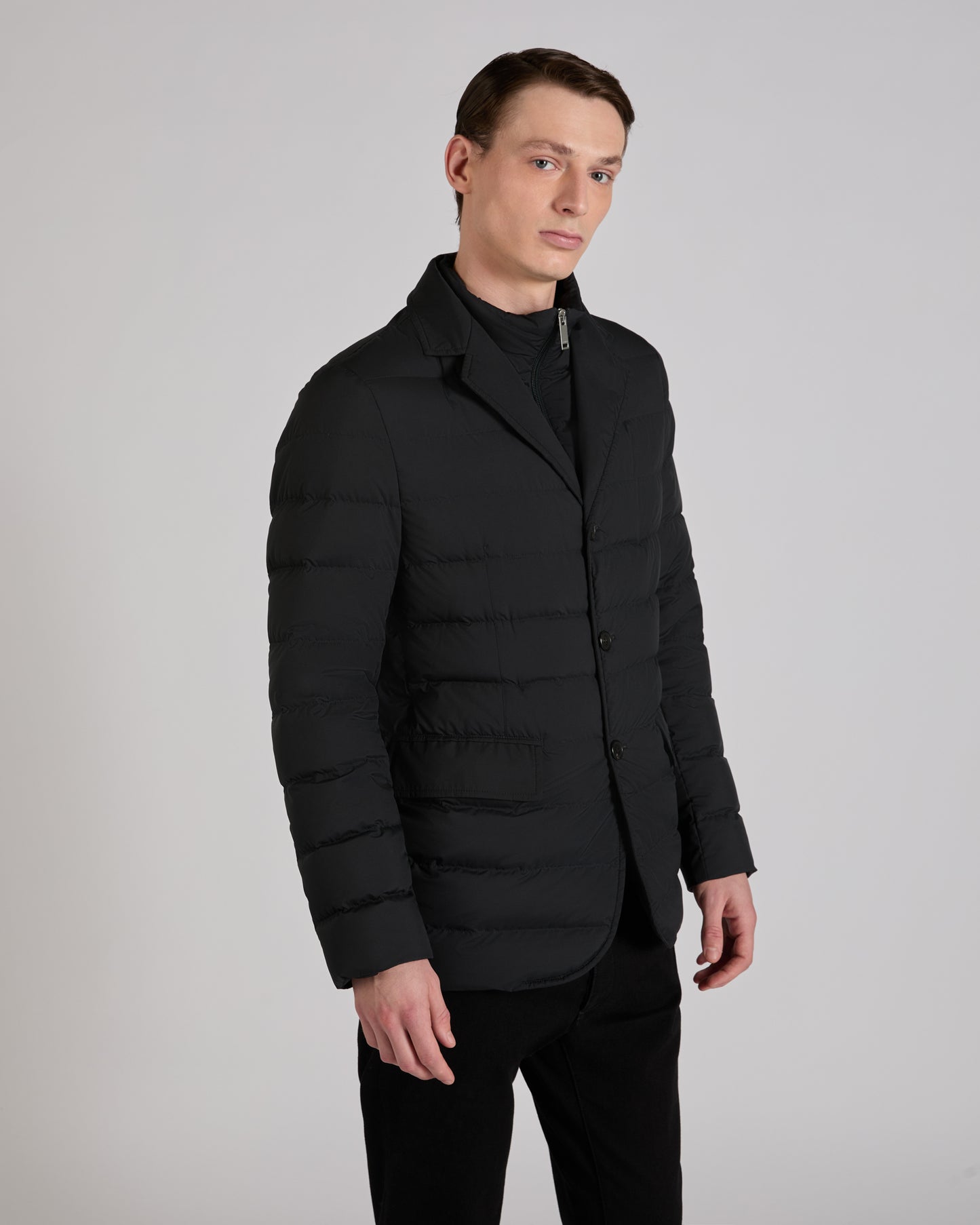 Technical fabric padded jacket