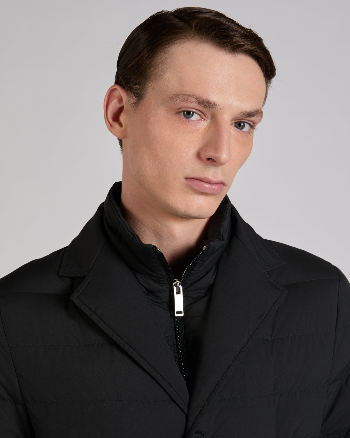 Technical fabric padded jacket