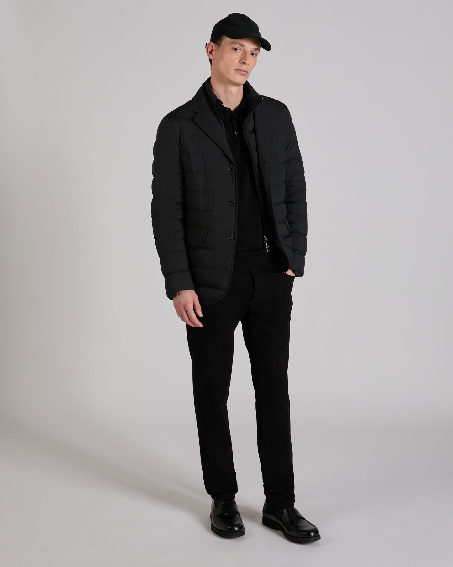 Technical fabric padded jacket