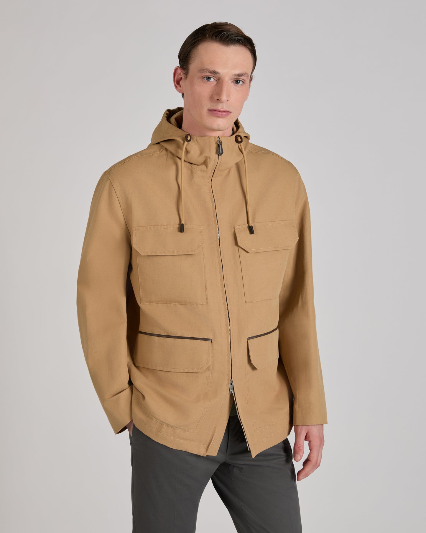 Cotton and linen canvas jacket