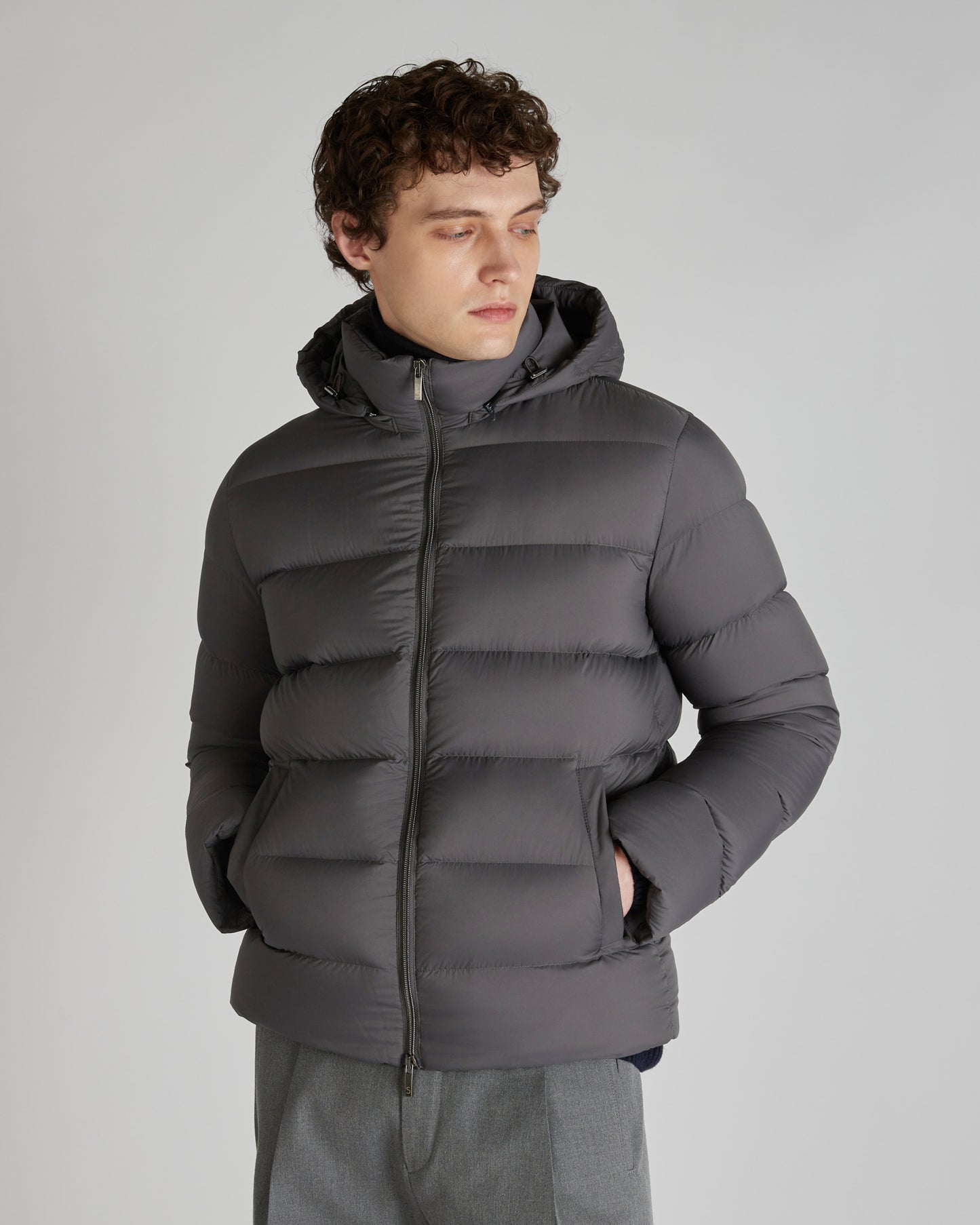 Bomber jacket with down padding