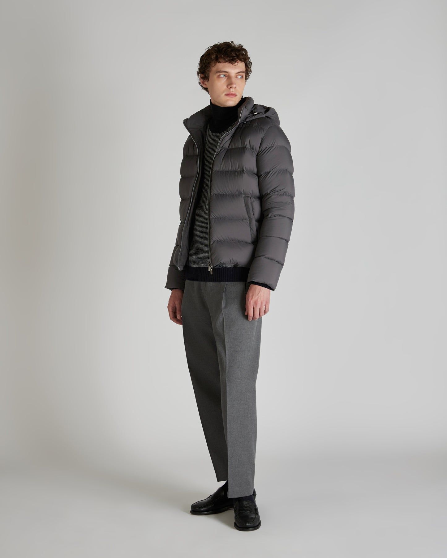 Bomber jacket with down padding