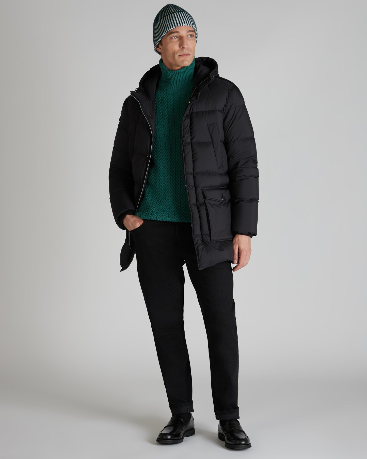 Parka con imbottitura in piuma