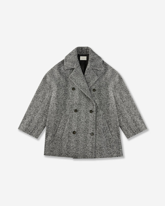 ウールヘリンボーン・ワイドフィットピーコート