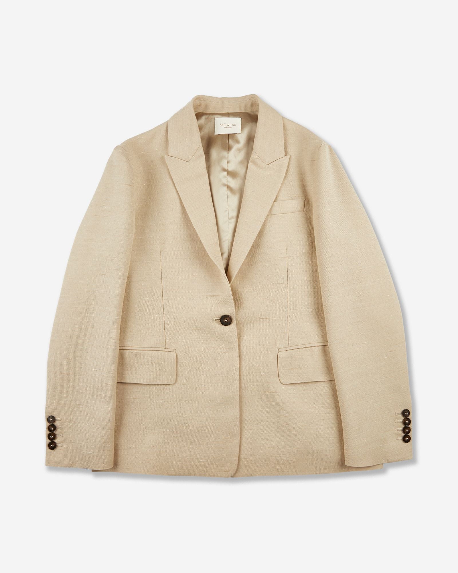 Wide fit jacket in wool shantung