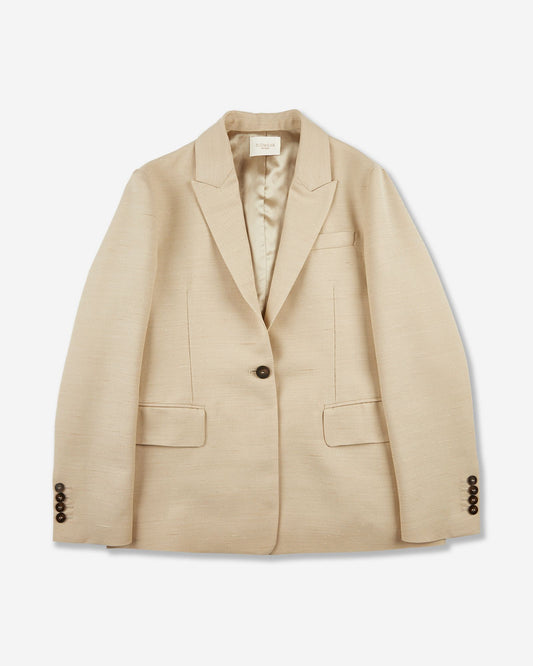 Wide fit jacket in wool shantung
