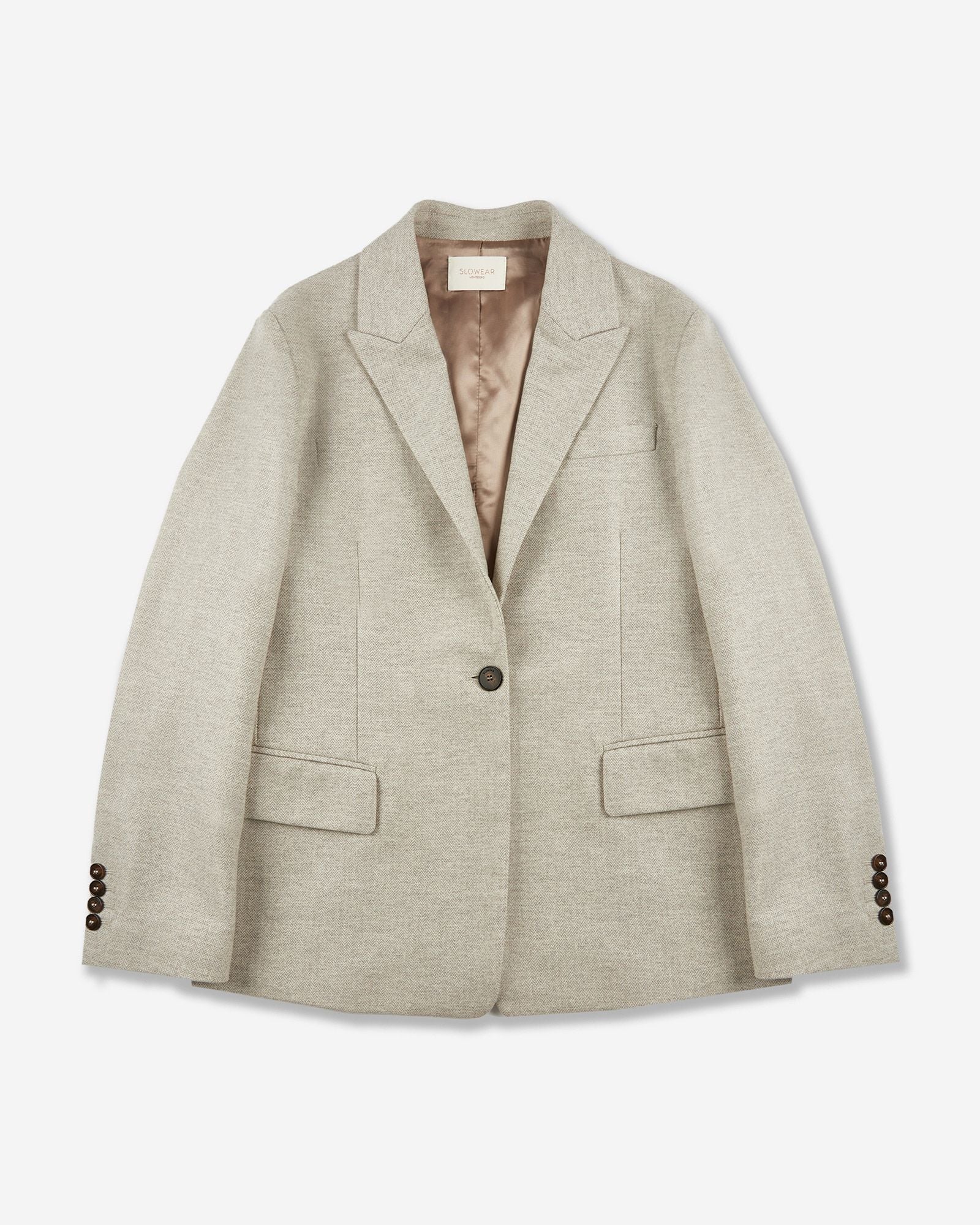 Wide fit jacket in stretch flannel